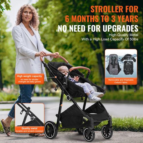 Carreola Bebe Con Portabebe Carriola Baston Negro 3 Ajuste