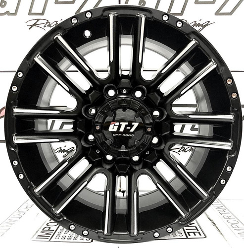 Rodas Gt-7 Strong L200 Aro 17 6x139 (jogo)+bicos Cor Preta Semi Brilho Diamantado