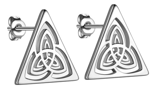 Beautlace Triangle Celtic Knot Stud Pendientes Chapado En Pl