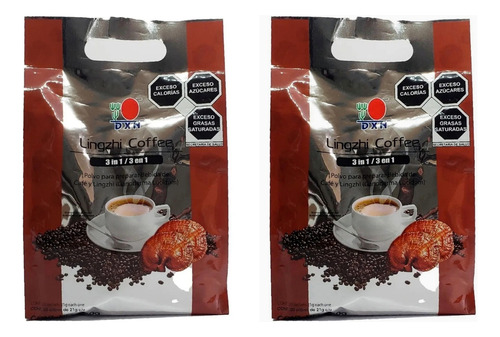 2 Bolsas Lingzhi Coffee Dxn 3 En 1 Café Crema Ganoderma