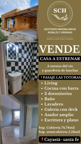 Vendo Casa (amoblada) Metros Del Rio Y Guardería De Lancha. (plano Y Escritura) 3 Meses.
