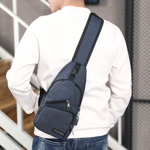 Mochila Bandolera Con Correa Y Orificio Usb Con Auriculares