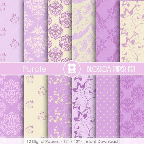 Kit Imprimible Pack Fondos Lilas Violeta Clipart Cod9