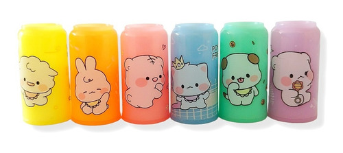 Estuche 6 Mini Destacadores Fluorescentes De Ositos