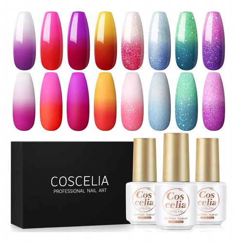 Coscelia 8 Esmaltes Que Cambian De Color, 7ml