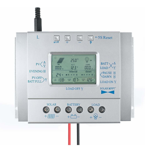 Solar Mppt Un Driver Carga Panel Bateria Regulador Lcd Usb