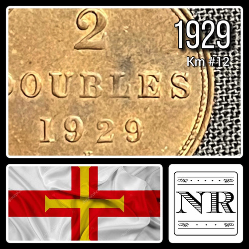Guernsey - 2 Doubles - Año 1929 - Km #12