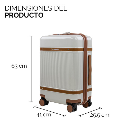 Maleta Viaje Mano Rigida Candado Tsa Antirrobo 24 Pulgadas Color Marrón Lisa