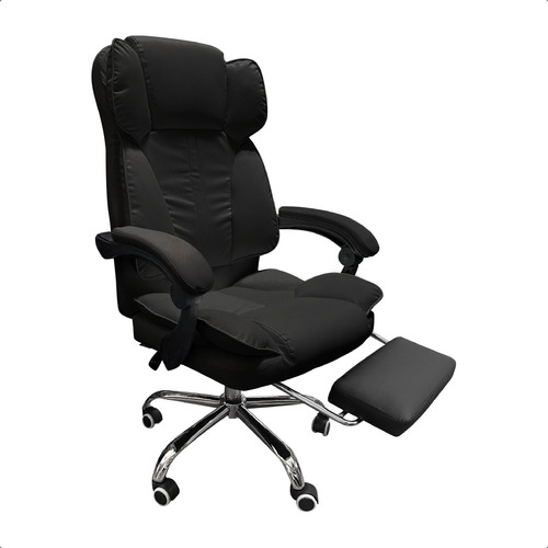 Silla Oficina Sillon Gerencial Apoya Pies Brazos Eco Cuero