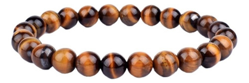Pulsera con forma de bola de piedra con forma de ojo de tigre, coraje y protección, 19 pulgadas de diámetro y 6 cm