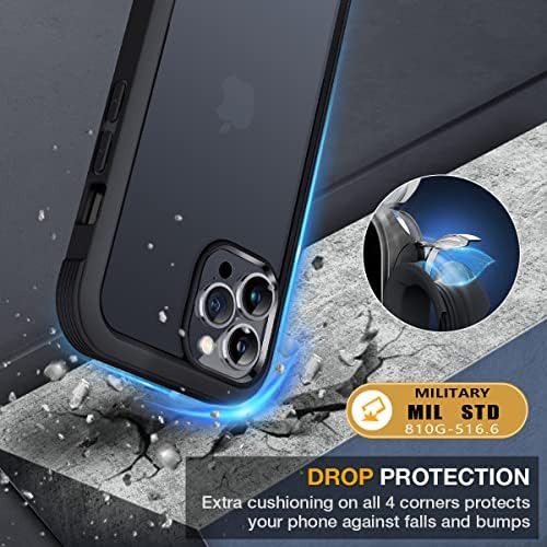 Capa Miracase Para iPhone 13 Pro Max, Preta Fosca E Proteção