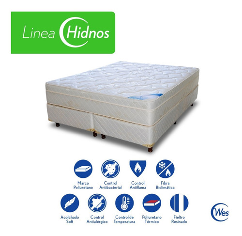 Sommier Hidnos Resortes Jacquard 1 1/2 Plaza 100x190x30 Wes