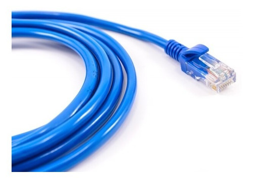 Imagen 1 de 7 de Cable De Red 3 Metros Utp 5e Patch Cord Ethernet Azul