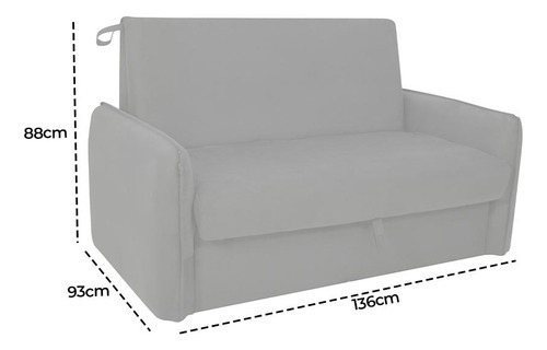 Sofá Cama Para Sala De Estar Zaia Com Baú Veludo Matrix Cor Marrom