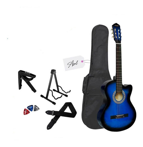 Imagen 1 de 2 de Pack Guitarra Acustica Con Cuerdas De Nylon