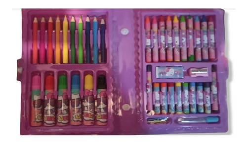Estuche Hello Kitty 40 Pzs Set Colores , Crayones Plumones