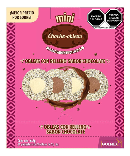 Chocke Obleas Con Relleno Sabor A Chocolate 24 Pzas De 27 G