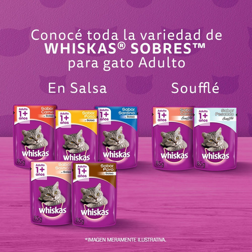Imagen 7 de 7 de Alimento Whiskas 1+ Whiskas Gatos para gato adulto todos los tamaños sabor pescado en bolsa de 10 kg