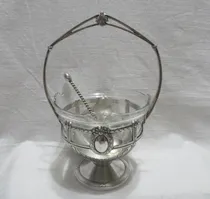 Comprar Antg Mielera Caramelera Plateada Alemana Wmf Cristal Cuchara