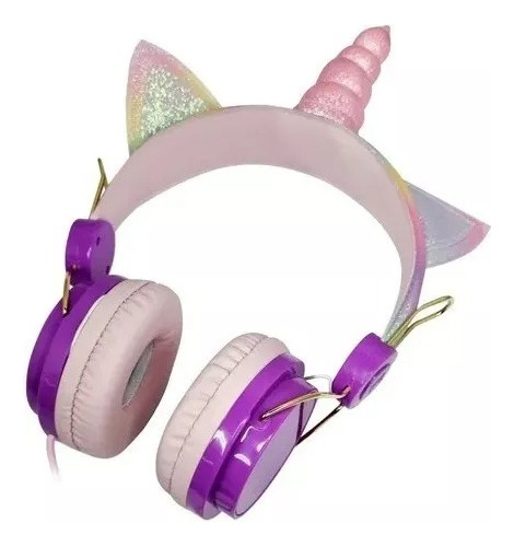 Auriculares Unicornio Cableado Arcoiris Infantil Niños 1,2m