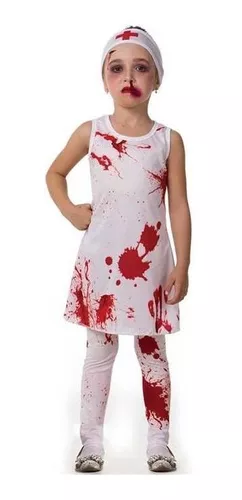 Fantasia Halloween Menina Enfermeira Zumbi Vestido Infantil - 7 Artes BrinQ  Fantasias