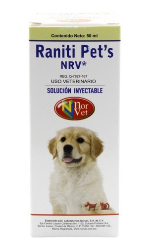 Norvet Raniti Pet's Nrv Ranitidina 40 Mg Perro Y Gato 50 Ml