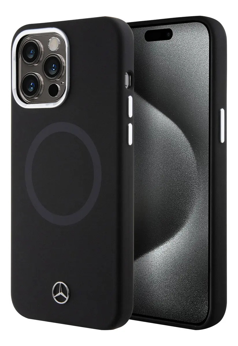 Funda Mercedes-Benz MagSafe de Metal y Silicona para iPhone 14 Pro Max