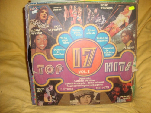 Vinilo 17 Top Hits Vol 2 Rod Stewart Blondie David Soul Cp1