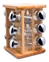 Comprar Organizador 12 Especieros Pimenteros Base Giratoria Madera