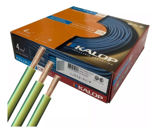 Cable Kalop 1x4 Mm X 27mts Verde/a 1era Calidad Categoria 5 