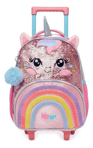 Mochila De Rodinhas Pack Me Sweet Unicórnio Com Orelhas