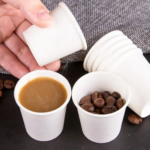 Vaso De Carton Para Café Encerado Biodegradable 4 Oz 50 Pz Color Blanco