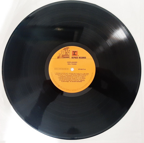 Lp Neil Young Unplugged C/ Encarte Original 1993 - Raro (Usado)