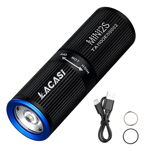 Lacasi Mini2s linterna LED recargable para llavero EDC,lámpara de mano con 220 lúmenes,Alcance máximo de 57 m,larga duración con USB,IPX8 Impermeable,para camping,diario y emergencias