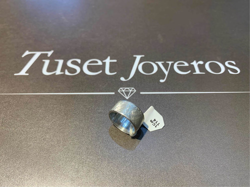 Anillo Cinta Rayada. Anillo Esclavo. Plata 925. 1 Cm. Tuset