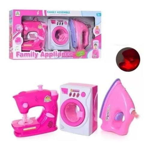 Set Hogar Niñas Maquina Coser Lavadora Plancha Ref. Ls8342