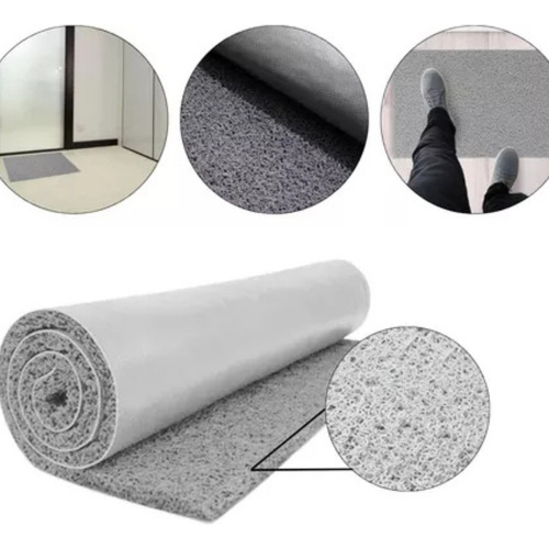 Tapete Capacho Linha Silver 10mm Vinil 1,2x1,0 Mt Cor Prata