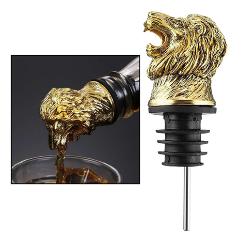 Aireadores De Vino Pourer Cabeza De Animal Tapón León 10cm