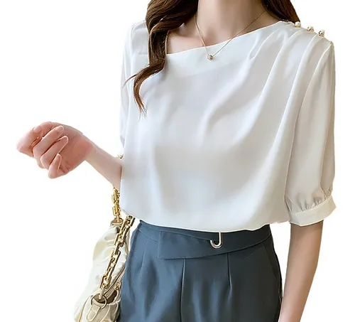 Blusa Informal Dama Elegante Suave Seda Studio F Cuotas sin inter s