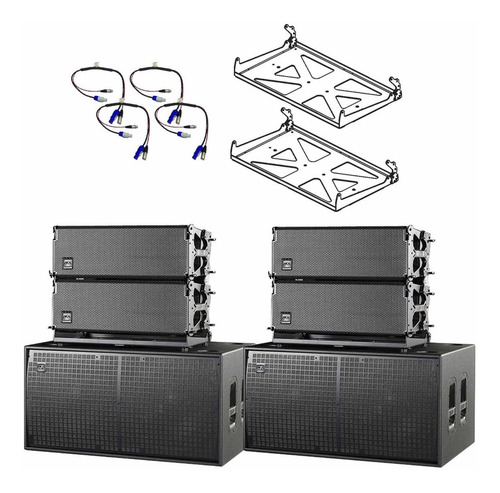 Sistema Lineal Das Event 210a De 4 Bafles 2 Subs Color Negro