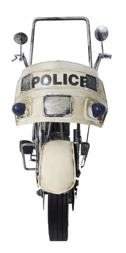 Moto Miniatura Police Londres Vintage De Metal Fundido