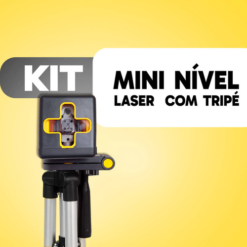 Kit Mini Nível Laser 20m Com Tripé 2 Linhas