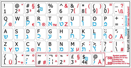 Hebreo Aleman Ingl Teclado Adhebreo Fondo Blanco No