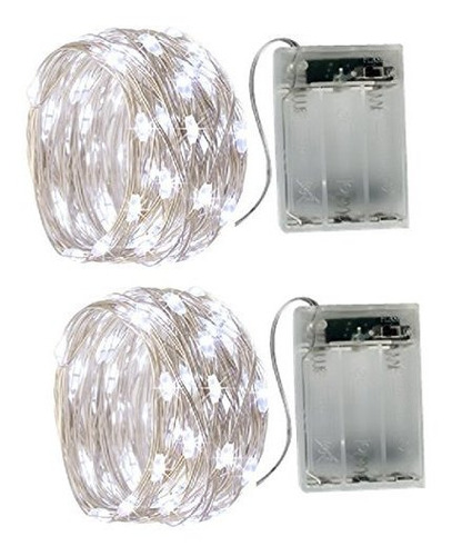 Bxroiu 2 X 20 Led Secuencia De Hadas De Las Luces Con Pilas 