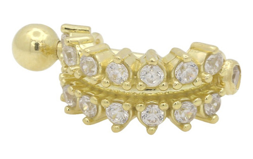 Piercing Em Ouro 18k Cravejado Diamantes 14 Pedras