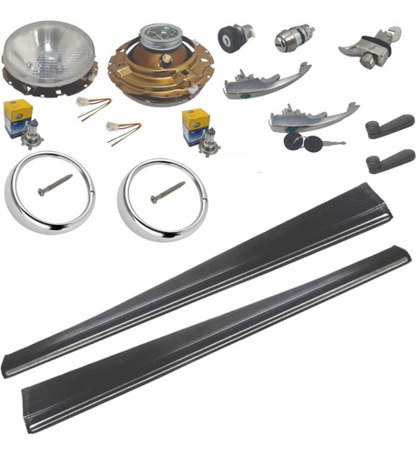 Kit Manijas Estribos Biceles Faros Vw Sedan 1.5 67-73 Vocho