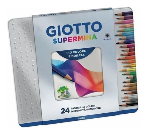 Imagen 1 de 2 de Colores Giotto Supermina Lata X 24 Unidades 3.8 Mm