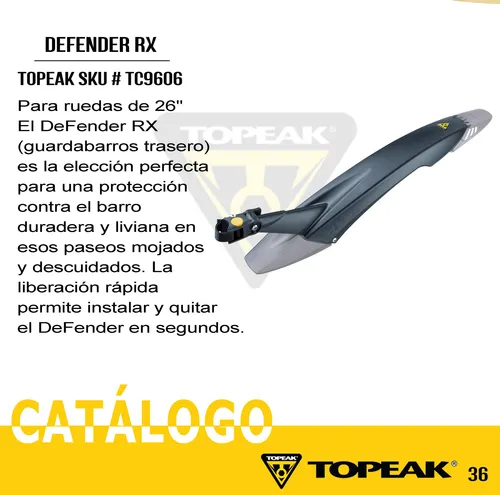 comprar Guardafangos Bicicletas, Topeak, Defender Rx 26