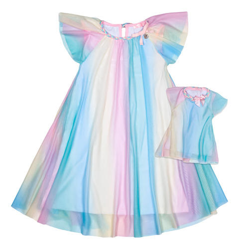Vestido Degradê Infantil + Vestido Da Boneca Ma0210 Marthiê