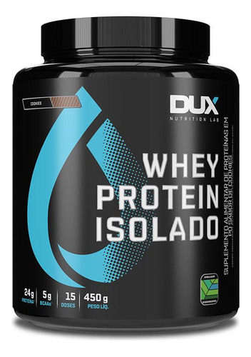 Dux Whey Protein Isolado - Pote 450g Sabor Cookies